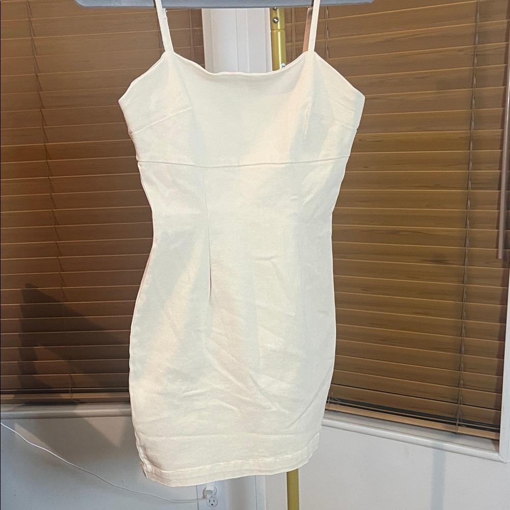 White Mini Slip Dress with Spaghetti Straps
